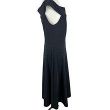 Load image into Gallery viewer, VTG 90s Black Boatneck Fit & Flare Midi Dress Size M/L