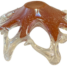 Load image into Gallery viewer, Vintage Hand Blown Art Glass Bowl Iridescent Cream Gold