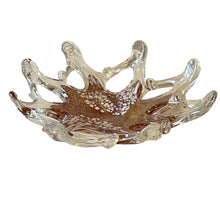 Load image into Gallery viewer, Vintage Hand Blown Art Glass Bowl Iridescent Cream Gold