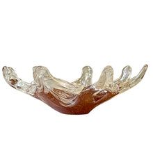 Load image into Gallery viewer, Vintage Hand Blown Art Glass Bowl Iridescent Cream Gold