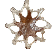 Load image into Gallery viewer, Vintage Hand Blown Art Glass Bowl Iridescent Cream Gold