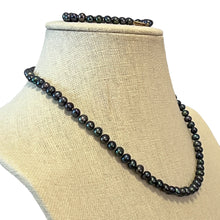 Load image into Gallery viewer, Round Freshwater Fresh Water Pearls Dyed Blue Necklace Set