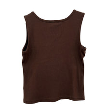 Load image into Gallery viewer, Y2K Brown Scoop Neck Rhinestone Studded Tank Top Size L