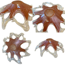 Load image into Gallery viewer, Vintage Hand Blown Art Glass Bowl Iridescent Cream Gold