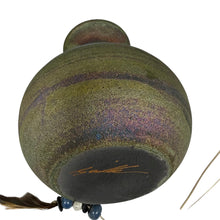 Load image into Gallery viewer, Vintage Iridescent Studio Pottery Bud Vase Signed