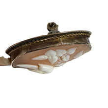 Load image into Gallery viewer, Vintage Hand Carved Shell Cameo Brooch Pin Bird Nesting