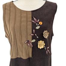 Load image into Gallery viewer, Long Brown Velvet Sleeveless Vintage Dress Size Large