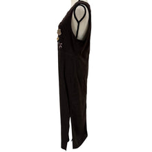 Load image into Gallery viewer, Long Brown Velvet Sleeveless Vintage Dress Size Large