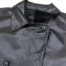 Load image into Gallery viewer, Beautiful Women's Ellen Tracy Black Leather Double Breasted Jacket Size 6