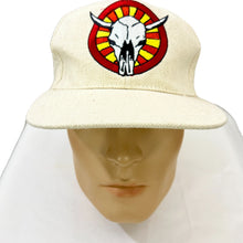 Load image into Gallery viewer, Cow Skull Flat Bill Snapback Cap One Size Cotton Linen