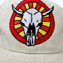 Load image into Gallery viewer, Cow Skull Flat Bill Snapback Cap One Size Cotton Linen