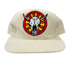 Load image into Gallery viewer, Cow Skull Flat Bill Snapback Cap One Size Cotton Linen