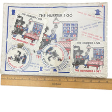 Load image into Gallery viewer, The Hurrier I Go The Behinder I Get Mid-Century Kitsch Hostess Set Coasters Napkins