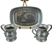 Load image into Gallery viewer, Wilton Armetale Pewter Bread Plate Set w Sugar and Creamer