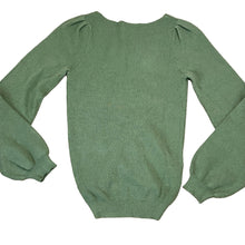 Load image into Gallery viewer, Sage Ruched V-Neck Knit Sweater Size Small