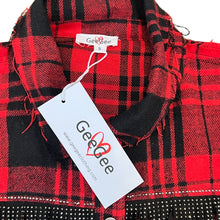 Load image into Gallery viewer, Red Relaxed Fit Fringed Flannel Size Small