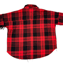 Load image into Gallery viewer, Red Relaxed Fit Fringed Flannel Size Small