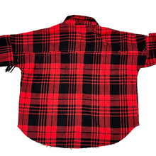 Load image into Gallery viewer, Red Relaxed Fit Fringed Flannel Size Small