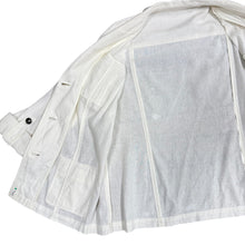 Load image into Gallery viewer, Vintage White Linen Safari Jacket 4-Pocket Button Front Blazer Size XL/2XL