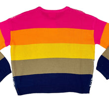 Load image into Gallery viewer, Color Block Sequin Knit Pullover Sweater Size Small