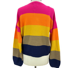 Load image into Gallery viewer, Color Block Sequin Knit Pullover Sweater Size Small
