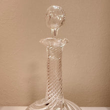Load image into Gallery viewer, Vintage Hand Blown Swirl Clear Glass Decanter with Matching Stopper