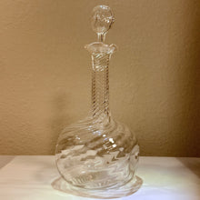 Load image into Gallery viewer, Vintage Hand Blown Swirl Clear Glass Decanter with Matching Stopper