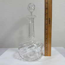 Load image into Gallery viewer, Vintage Hand Blown Swirl Clear Glass Decanter with Matching Stopper