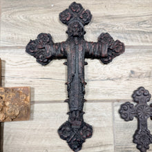 Load image into Gallery viewer, Vintage Lot of 4 Resin Wall Crosses Gallery Wall Set