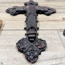 Load image into Gallery viewer, Vintage Lot of 4 Resin Wall Crosses Gallery Wall Set