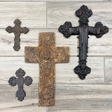 Load image into Gallery viewer, Vintage Lot of 4 Resin Wall Crosses Gallery Wall Set
