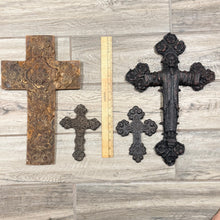 Load image into Gallery viewer, Vintage Lot of 4 Resin Wall Crosses Gallery Wall Set