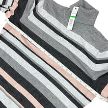 Load image into Gallery viewer, Turtleneck Gray Rose Combo Long Sleeve Sweater