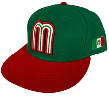 Load image into Gallery viewer, New Era Mexico Baseball Fitted Hat Green/Red Size 7 1/4