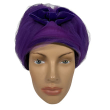 Load image into Gallery viewer, 1960s Mr. John Jr. Purple Turban Bubble Hat