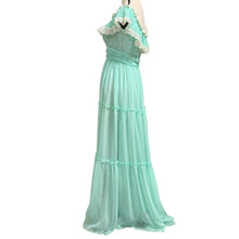 Load image into Gallery viewer, 70s Teal Blue Prairie Maxi Dress Size Small