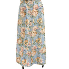 Load image into Gallery viewer, 90s Short Sleeve Linen Cotton Floral Belted Dress Size 14