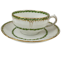 Load image into Gallery viewer, Haviland & Co Limoges Green Garland Tea Cup & Saucer Set of 1