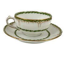 Load image into Gallery viewer, Haviland & Co Limoges Green Garland Tea Cup & Saucer Set of 1