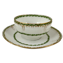 Load image into Gallery viewer, Haviland & Co Limoges Green Garland Tea Cup & Saucer Set of 1