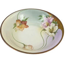 Load image into Gallery viewer, 2.S. & C. Bavaria Handpainted Ombre Floral Bowl Lilies 9"