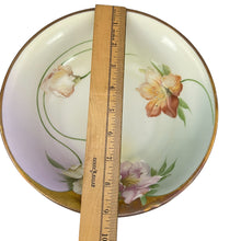 Load image into Gallery viewer, 2.S. & C. Bavaria Handpainted Ombre Floral Bowl Lilies 9"