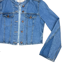 Load image into Gallery viewer, Y2K Cropped Denim Jacket Size Small