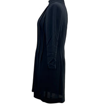 Load image into Gallery viewer, Vintage Black Above The Knee Long Sleeves Pleated Dress Size 6P