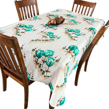 Load image into Gallery viewer, 1970s Floral Table Cloth 58.5 x 90"