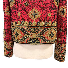 Load image into Gallery viewer, 90s Adrianna Papell Silk Beaded Sequin Jacket Size Medium Petite