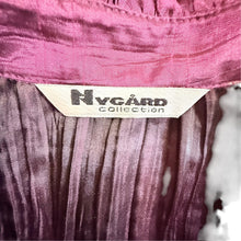 Load image into Gallery viewer, 90s Nygård Plum Purple Crushed Pleated Ruffle Collar Blouse Large