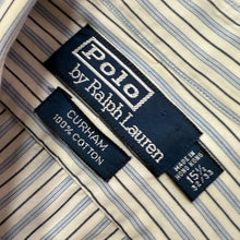Load image into Gallery viewer, VTG 90s Polo 100 Cotton Classic Fit Striped Dress Shirt 15.5–33