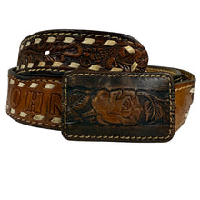 Load image into Gallery viewer, Vintage 70s John Tooled Leather Western Belt Size 38
