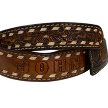 Load image into Gallery viewer, Vintage 70s John Tooled Leather Western Belt Size 38